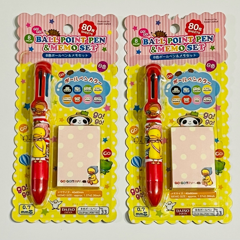 DAISO JAPAN Multicolor Pen & Memo Set
